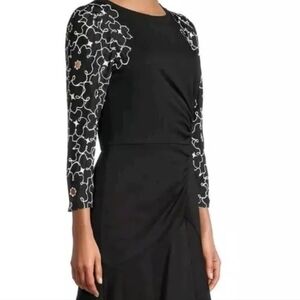 REBECCA TAYLOR Women’s 3/4 Sleeve Knit Embroidery Dress Size 2 Reg. Price $375